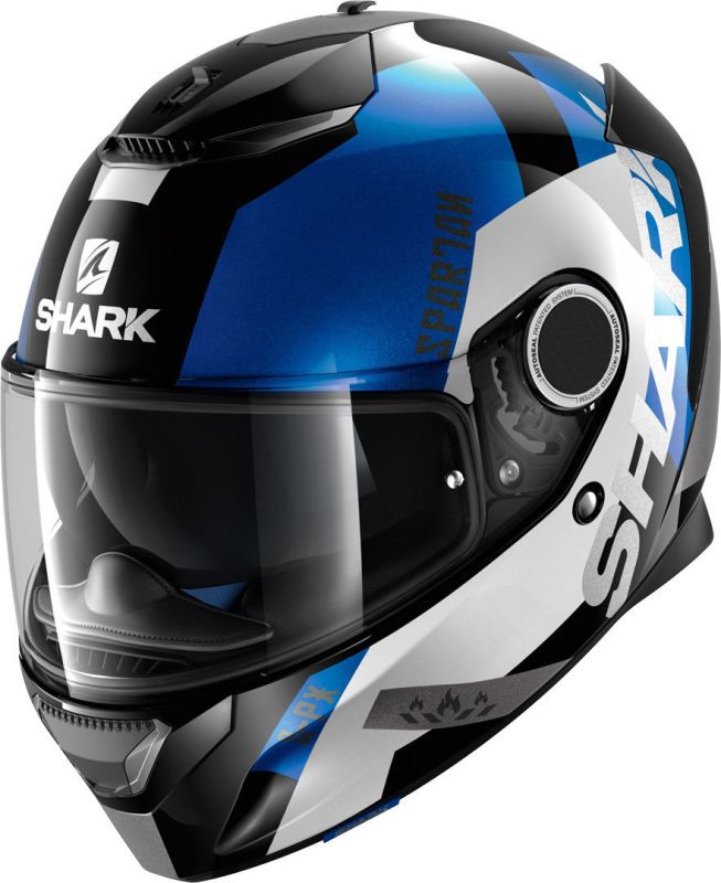 Мотошолом Shark Spartan Apics Black\Blue\White