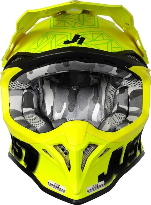 Мотошолом Just1 J39 Kinetic Camo Red Lime Fluo Yellow - Matt
