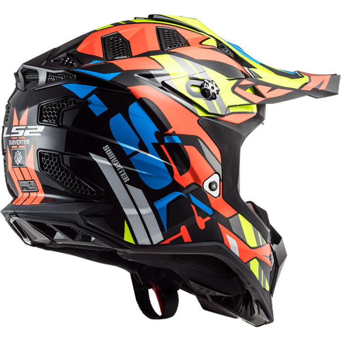 Мотошолом LS2 MX700 Subverter Evo Rascal Black Fluo Orange