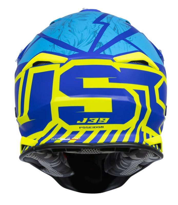 Мотошолом Just1 J39 Poseidon Fluo Yellow Blue