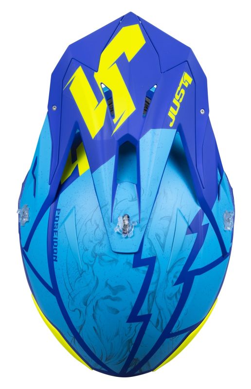 Мотошолом Just1 J39 Poseidon Fluo Yellow Blue