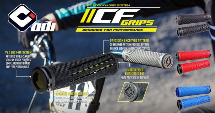 Гріпси ODI CF Grip v2.1 Lock-On Black/Mint