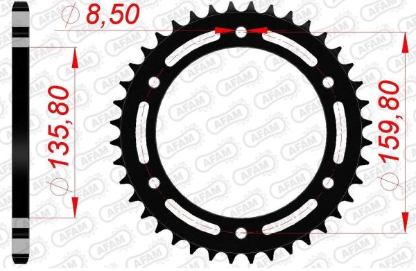 Зірка Afam 520 Steel Chainwheel - Bmw Black