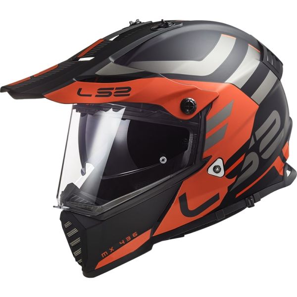 Мотошолом LS2 MX436 Pioneer Evo Adventurer Matt Black Orange