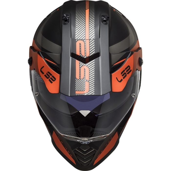 Мотошолом LS2 MX436 Pioneer Evo Adventurer Matt Black Orange