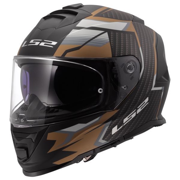 Мотошолом LS2 FF800 Storm 2 Tracker Black Gold