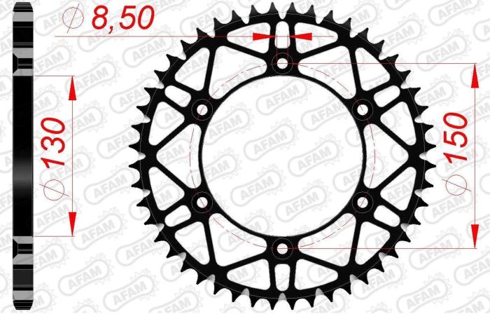 Зірка Afam Steel-slk Sprocket 520 - Yamaha Black