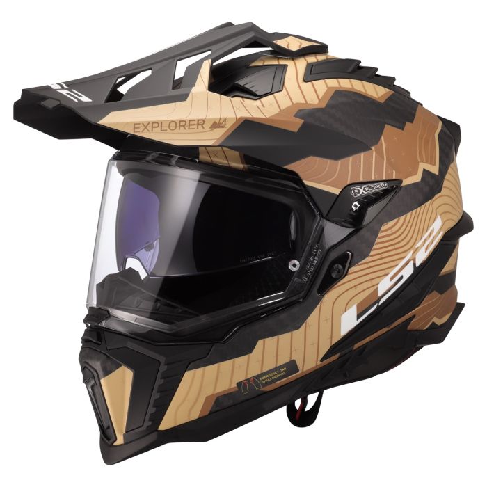 Мотошолом LS2 MX701 Explorer C Trick Brown Sand