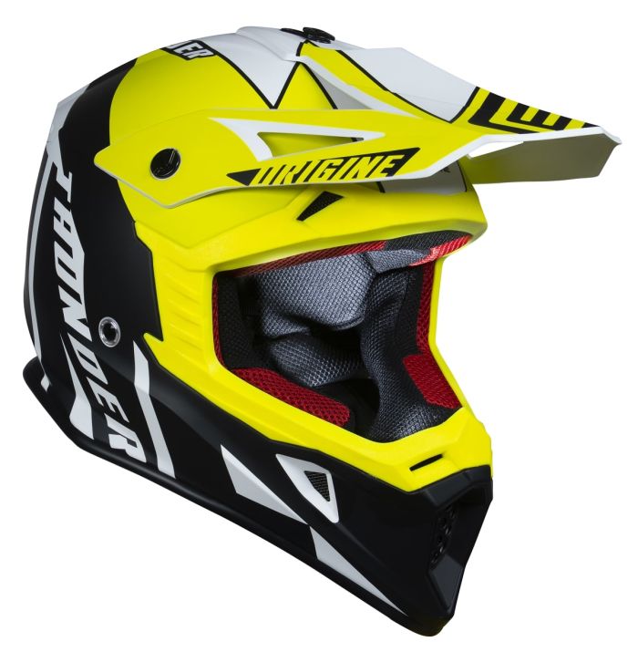 Мотошолом Origine Hero Thunder Fluo Yellow Black White Matt