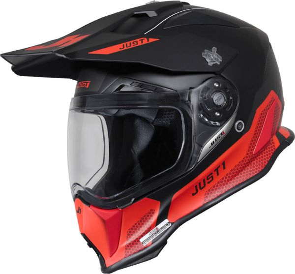 Мотошолом Just1 J14-F Elite Fluo Red Black