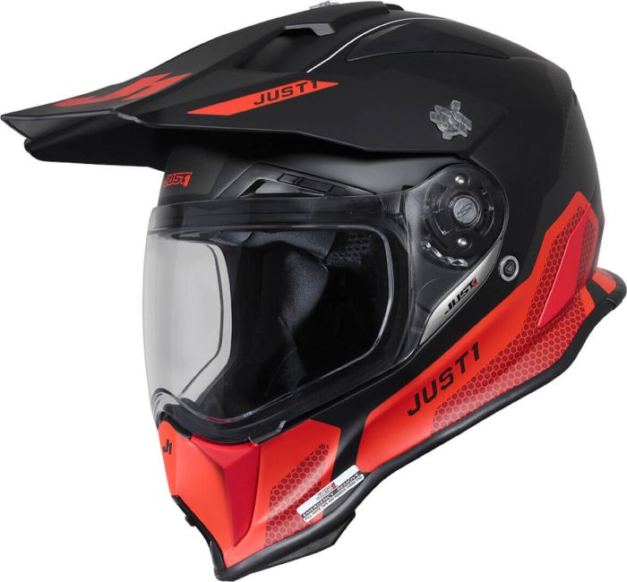 Мотошолом Just1 J14-F Elite Fluo Red Black