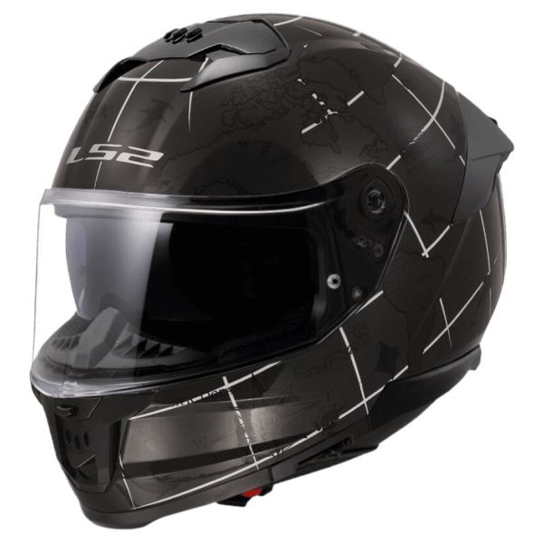 Мотошолом LS2 FF808 Stream 2 Worldmap Gloss Black 7C Black
