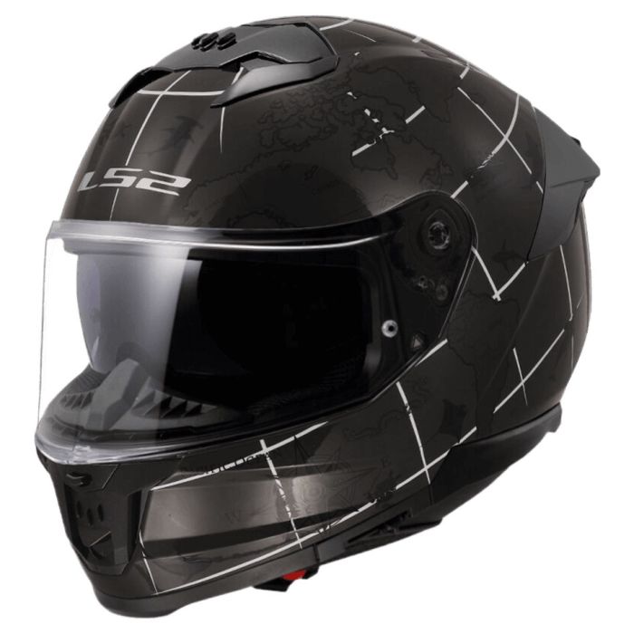 Мотошолом LS2 FF808 Stream 2 Worldmap Gloss Black 7C Black