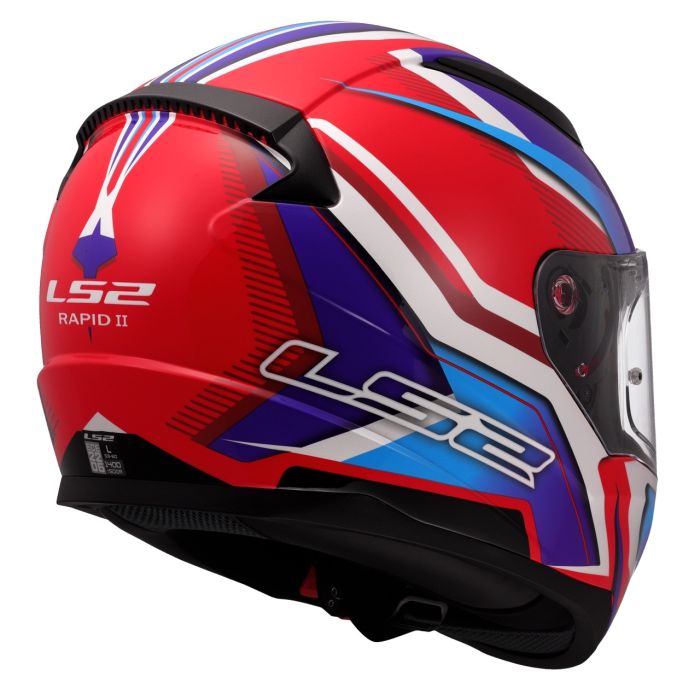 Мотошолом LS2 FF353 Rapid 2 Flitz White Blue Red