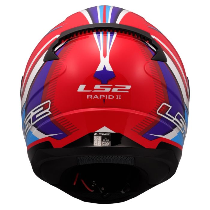 Мотошолом LS2 FF353 Rapid 2 Flitz White Blue Red