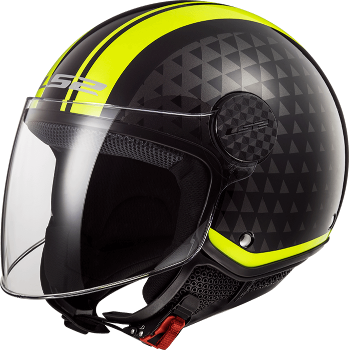 Мотошолом LS2 OF558 Sphere Lux Crush Black Hi Vis Yellow