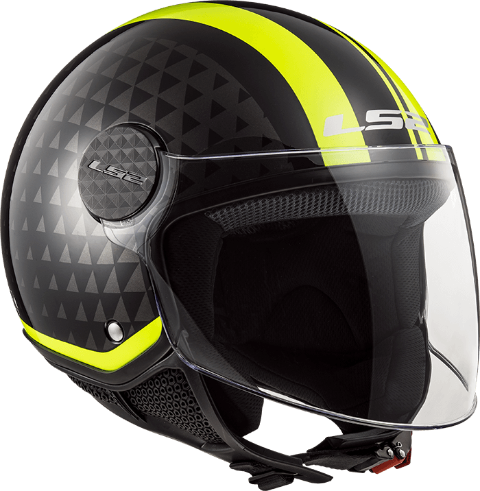 Мотошолом LS2 OF558 Sphere Lux Crush Black Hi Vis Yellow