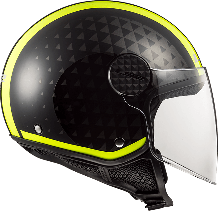 Мотошолом LS2 OF558 Sphere Lux Crush Black Hi Vis Yellow