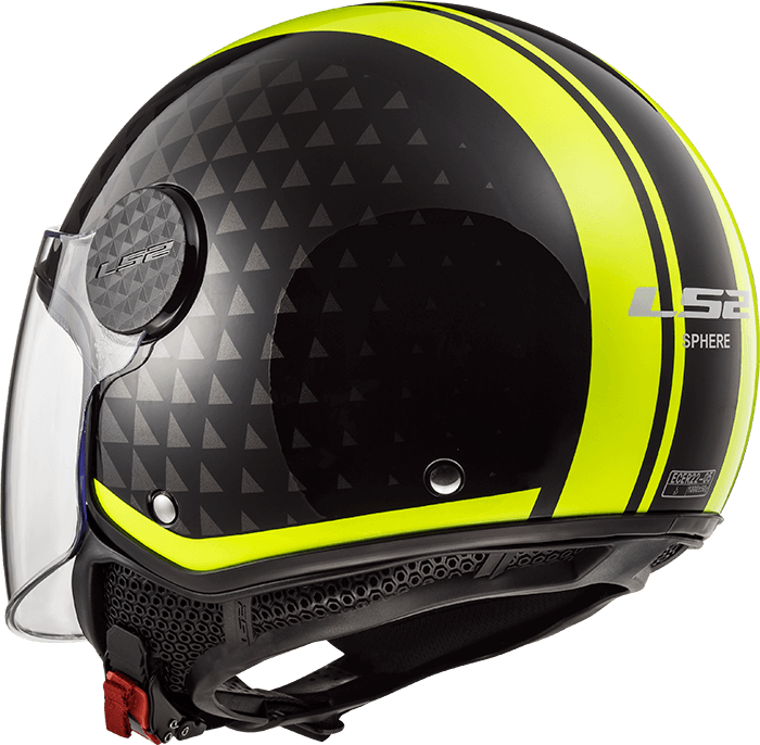 Мотошолом LS2 OF558 Sphere Lux Crush Black Hi Vis Yellow
