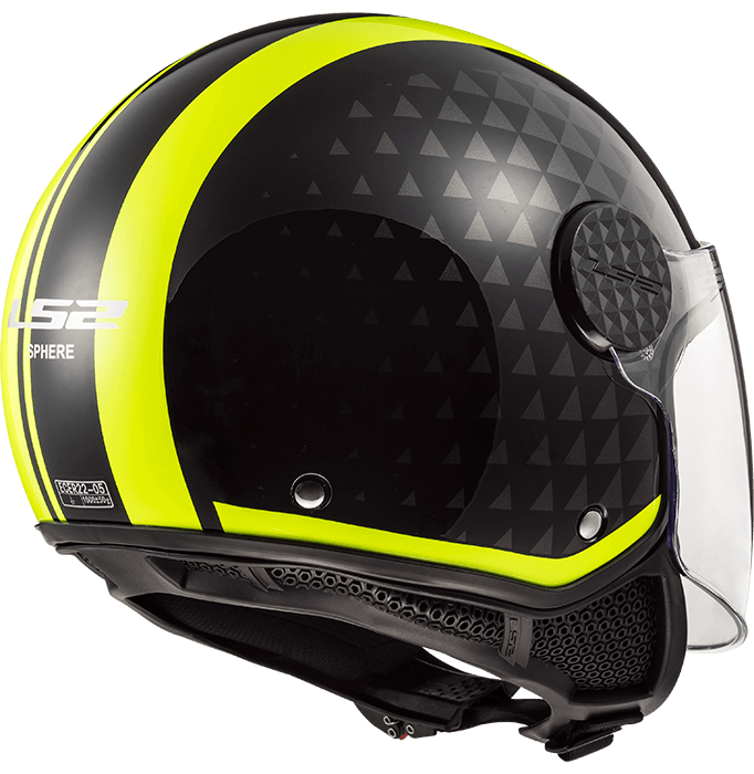 Мотошолом LS2 OF558 Sphere Lux Crush Black Hi Vis Yellow