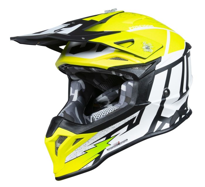 Мотошолом Just1 J39 Poseidon Fluo Yellow Black White