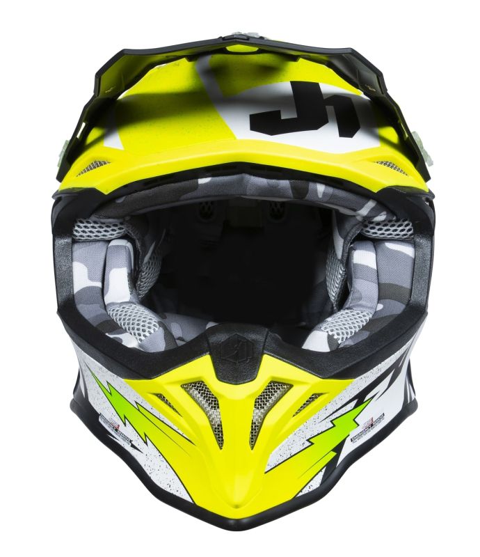 Мотошолом Just1 J39 Poseidon Fluo Yellow Black White