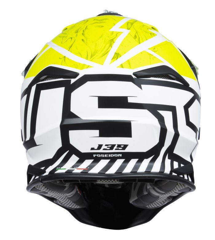Мотошолом Just1 J39 Poseidon Fluo Yellow Black White