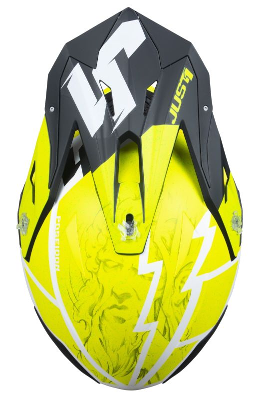Мотошолом Just1 J39 Poseidon Fluo Yellow Black White