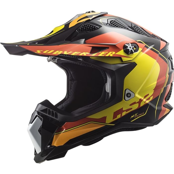 Мотошолом LS2 MX700 Subverter Evo Arched Black Yellow Red