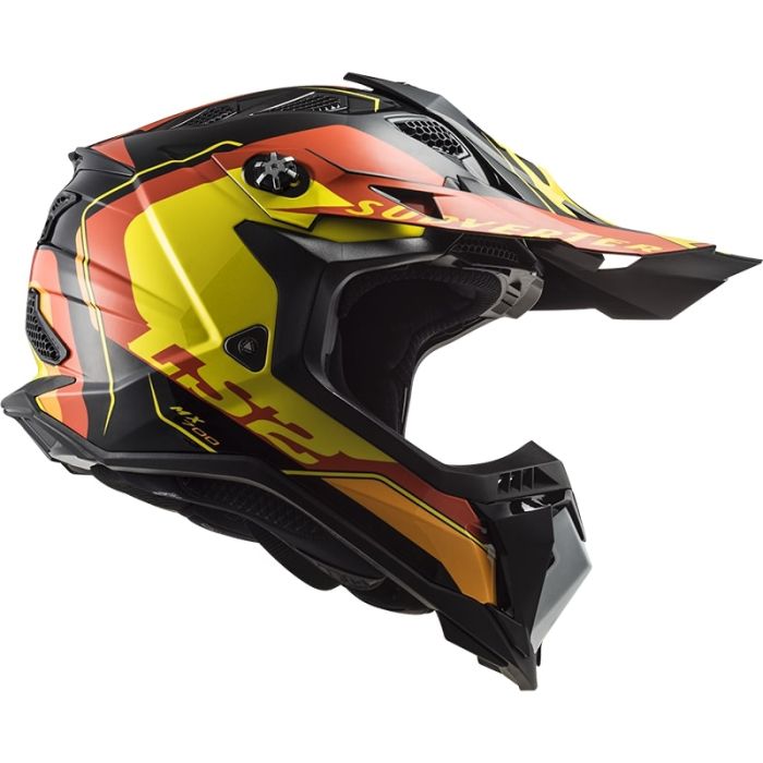 Мотошолом LS2 MX700 Subverter Evo Arched Black Yellow Red