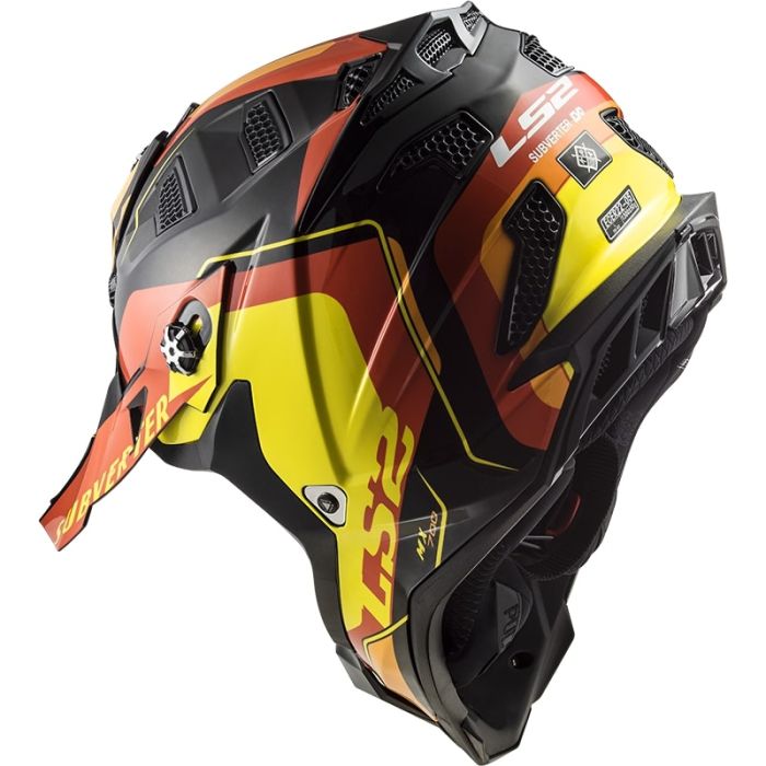 Мотошолом LS2 MX700 Subverter Evo Arched Black Yellow Red