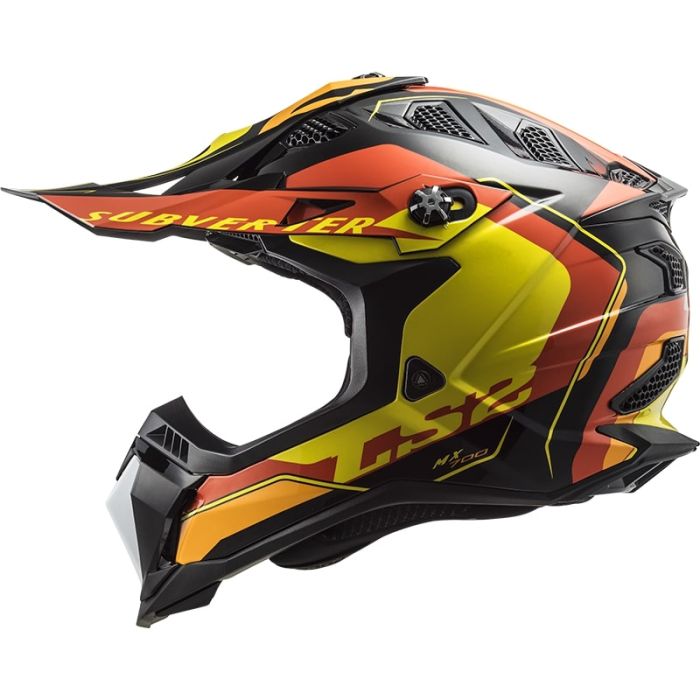 Мотошолом LS2 MX700 Subverter Evo Arched Black Yellow Red