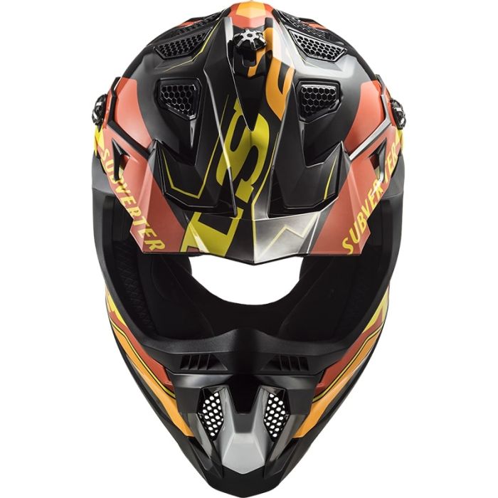 Мотошолом LS2 MX700 Subverter Evo Arched Black Yellow Red