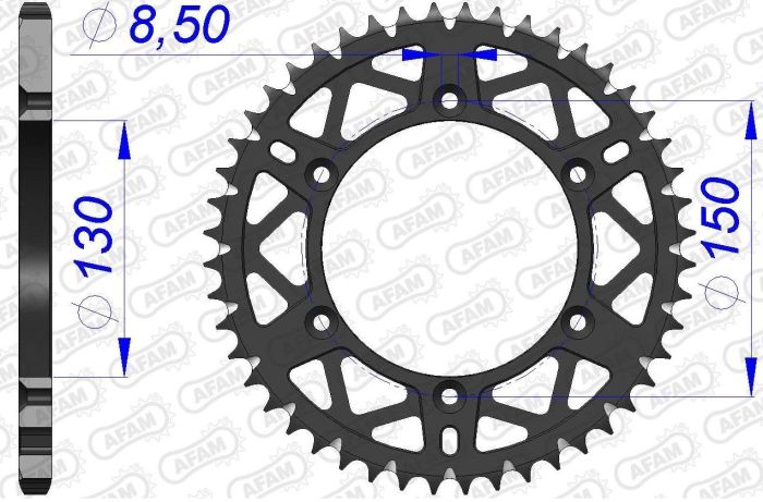 Зірка Afam Al-grooved Sprocket 520 - Yamaha Gun Metal