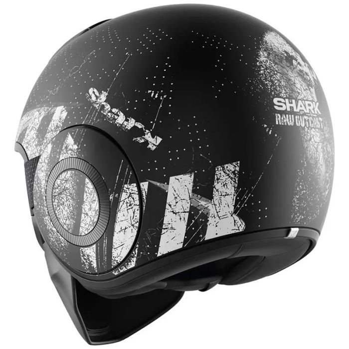 Мотошолом Shark Raw Outcast Matt Black\White