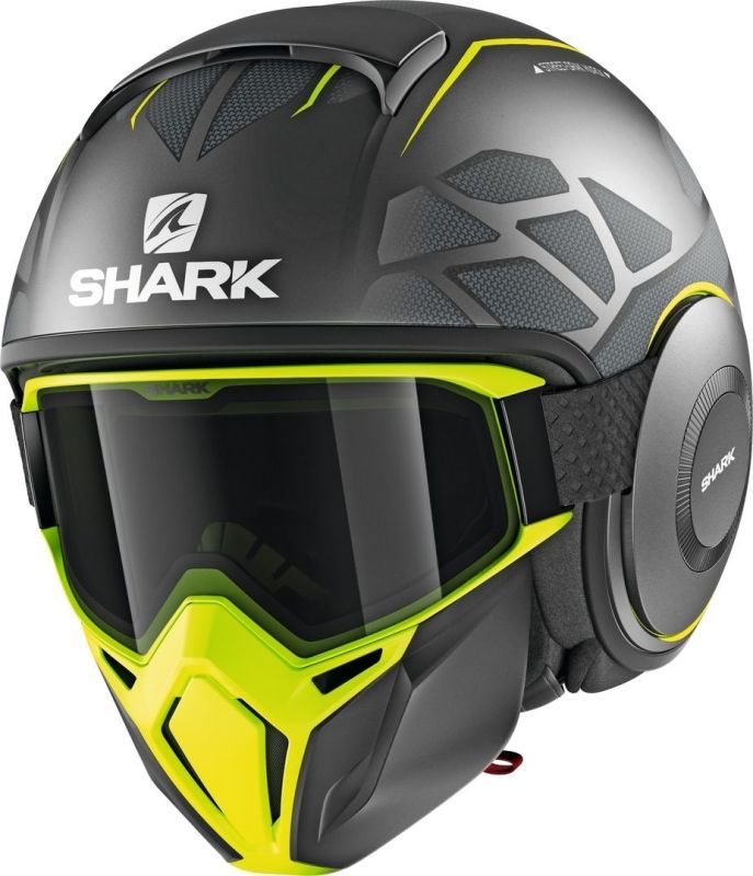 Мотошолом Shark Street Drak Hurok Matt Anthracite/Yellow/Black