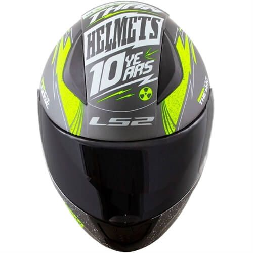 Мотошолом LS2 FF353 Rapid Thunder Matt Titanium Neon Yellow