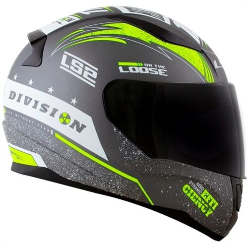 Мотошолом LS2 FF353 Rapid Thunder Matt Titanium Neon Yellow