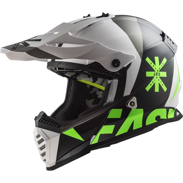 Мотошолом LS2 MX437 Fast Evo Heavy Black White