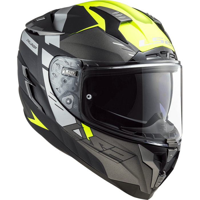 Мотошолом LS2 FF327 Challenger Allert Matt Titanium Hi-Vis Yellow