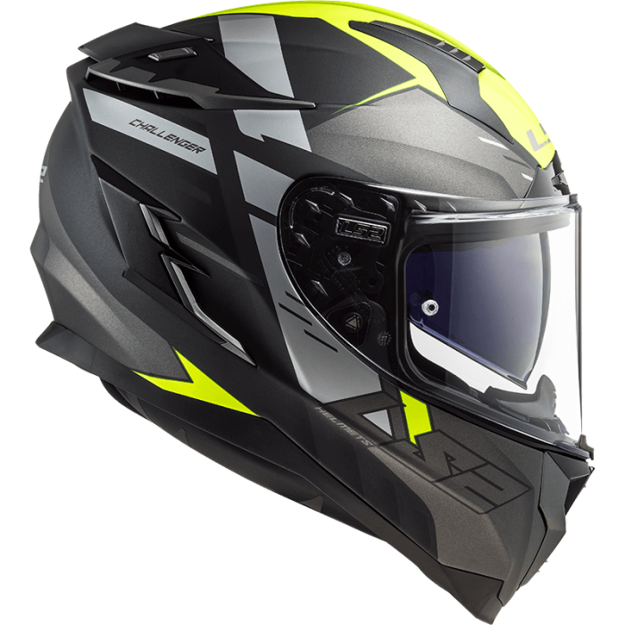 Мотошолом LS2 FF327 Challenger Allert Matt Titanium Hi-Vis Yellow