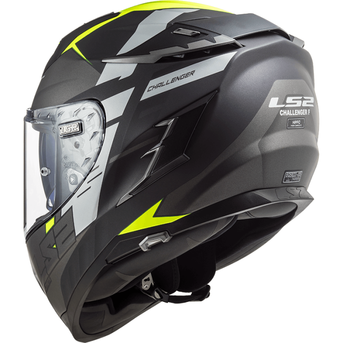 Мотошолом LS2 FF327 Challenger Allert Matt Titanium Hi-Vis Yellow