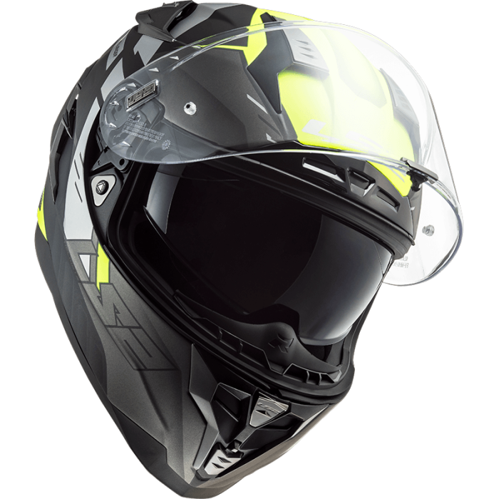 Мотошолом LS2 FF327 Challenger Allert Matt Titanium Hi-Vis Yellow