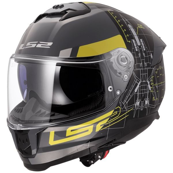 Мотошолом LS2 FF808 Stream II Air Force Cool Grey Yellow