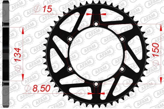 Зірка Afam Steel-k Sprocket 520 - Kawasaki Black