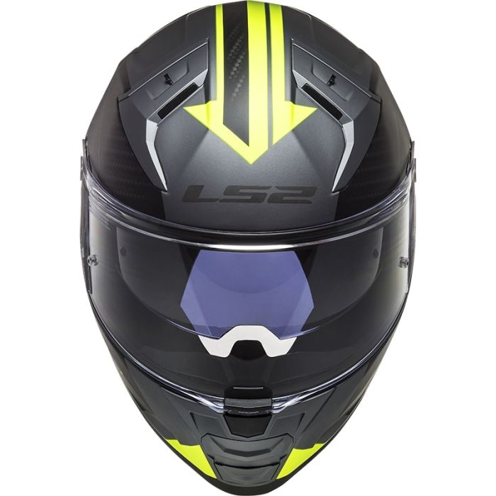 Мотошолом LS2 FF811 Vector 2 Splitter Matt Titanium Hi-Vis Yellow