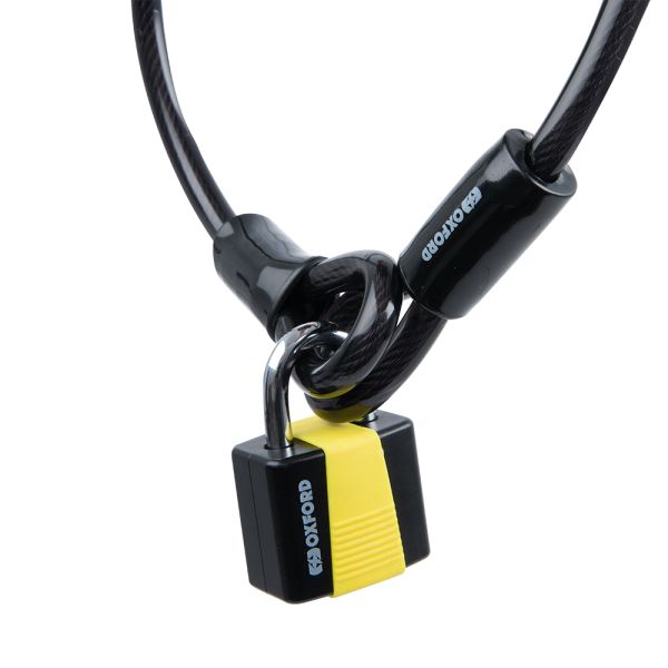 Трос Oxford Loop Lock10 Hooped Cable + Padlock 10mm x 1.8m