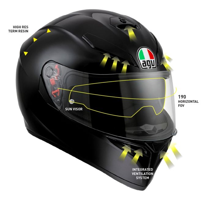 Мотошолом AGV K3 SV Black