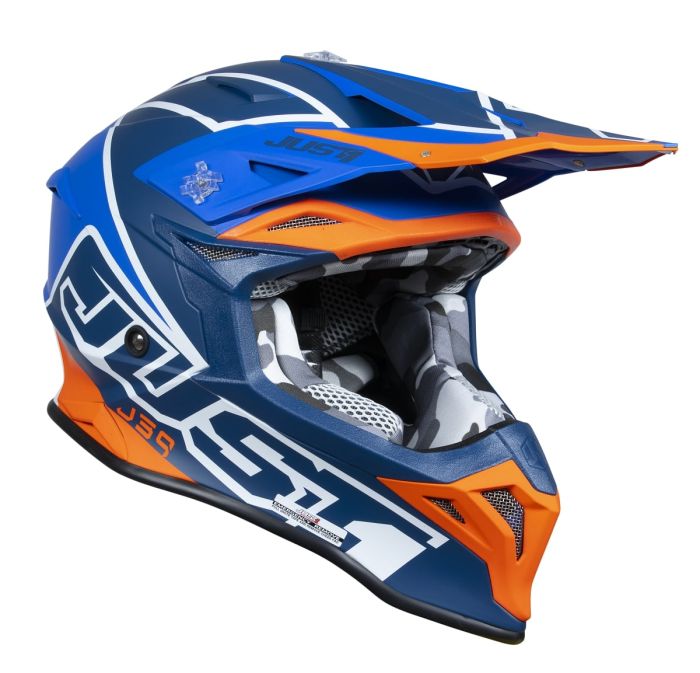Мотошолом Just1 J39 Thruster White Fluo Orange Blue