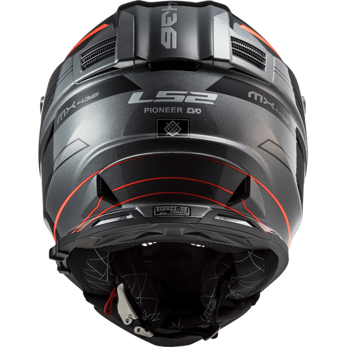 Мотошолом LS2 MX436 Pioneer Evo Knight Titanium Orange